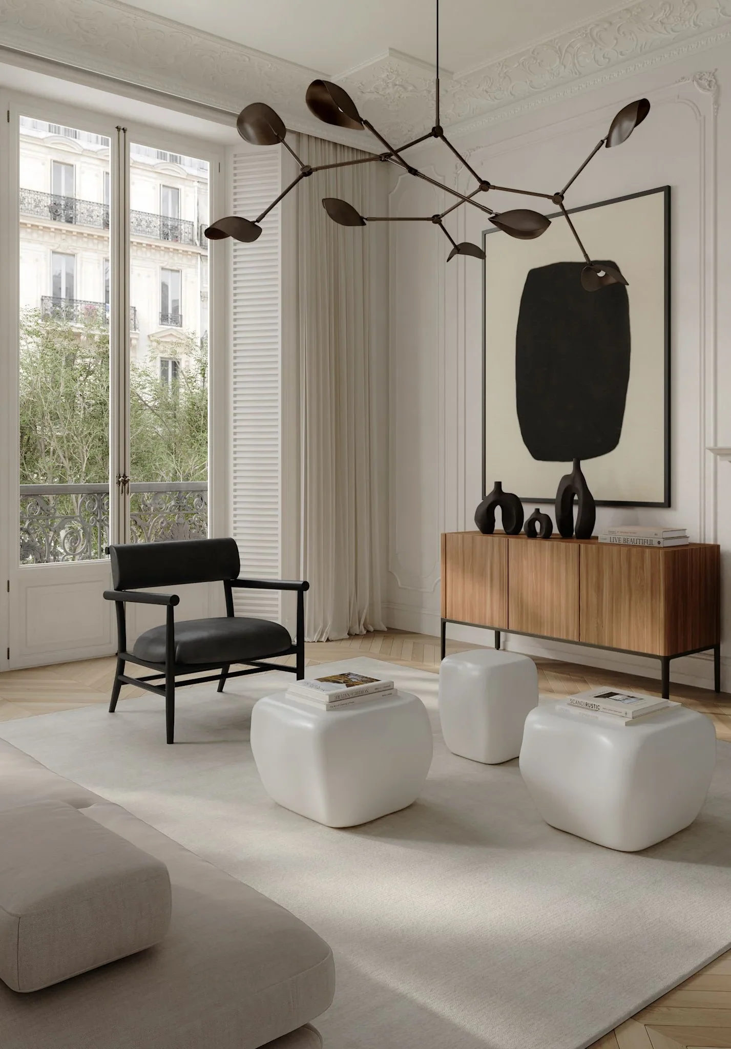 101 CPH Stingray Chandelier, Grande - Bronze