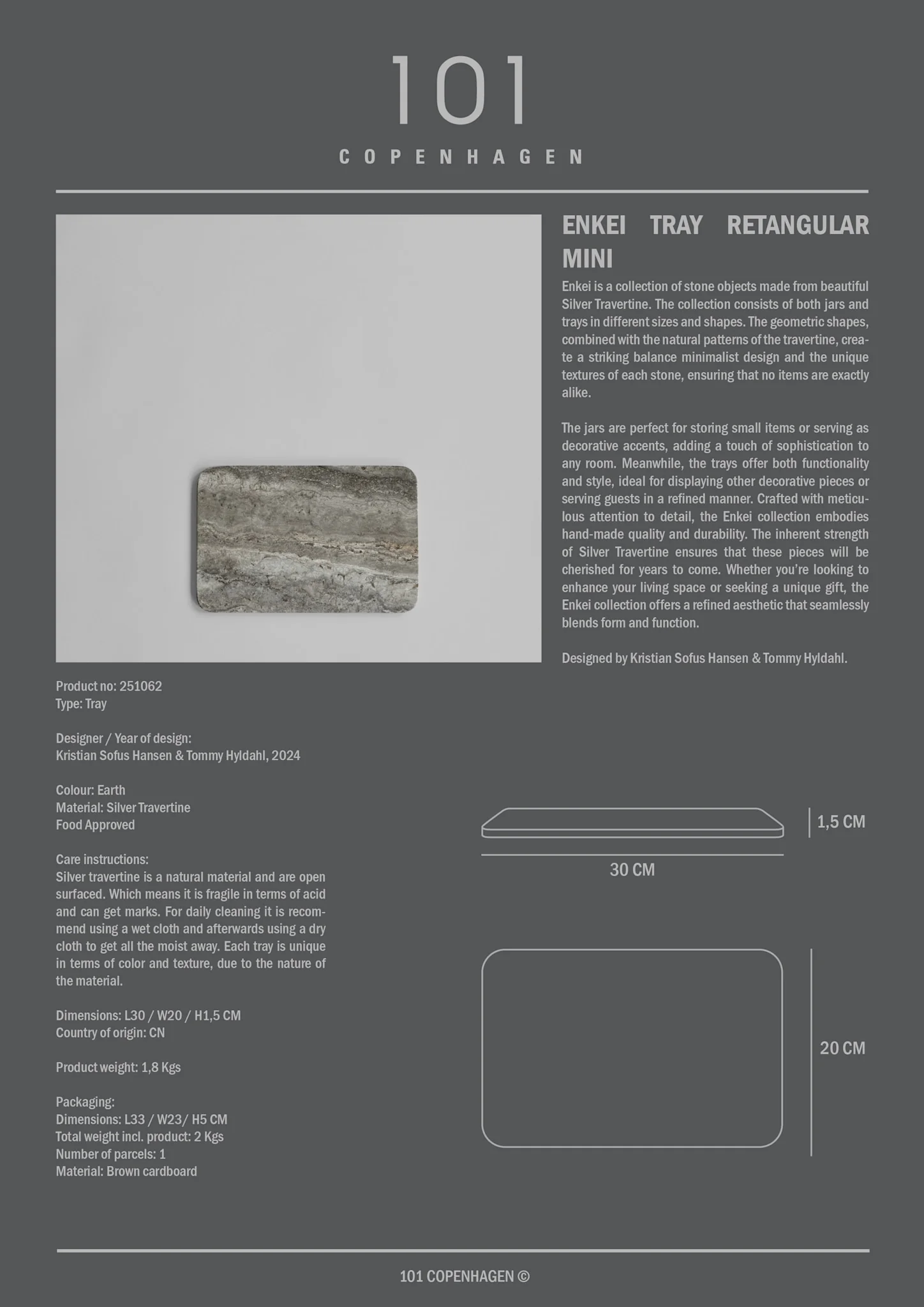 101 CPH Enkei Tray Rectangular, Mini - Earth - Image 3