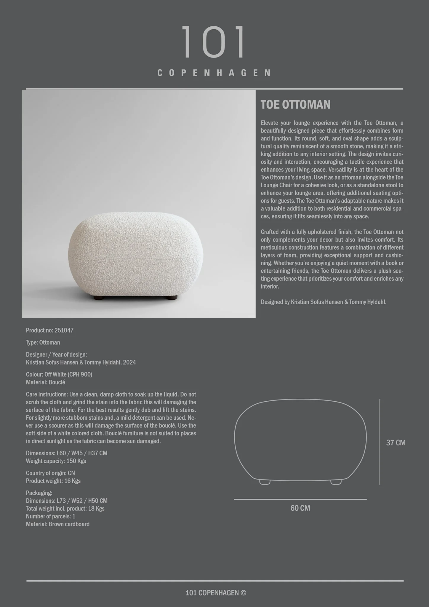 101 CPH Toe Ottoman - Off White (Cph 900) - Image 5