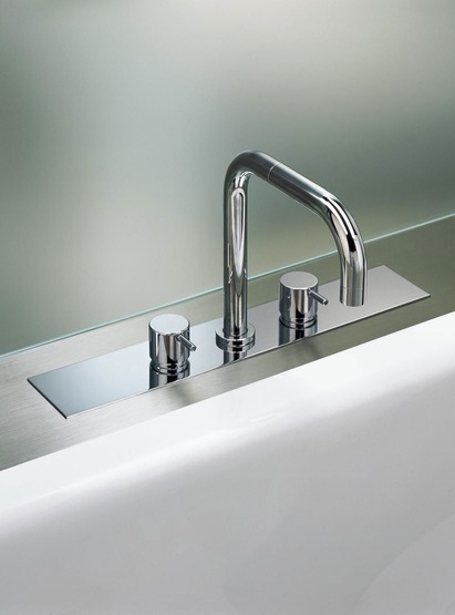 Bk6 Two-Handle Mixer With Double Swivel Spout For Bath Filling.