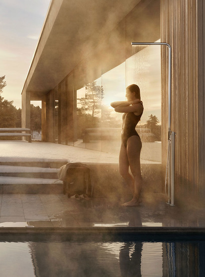 FS3 Free-Standing Thermostatic Shower With Hand Shower.