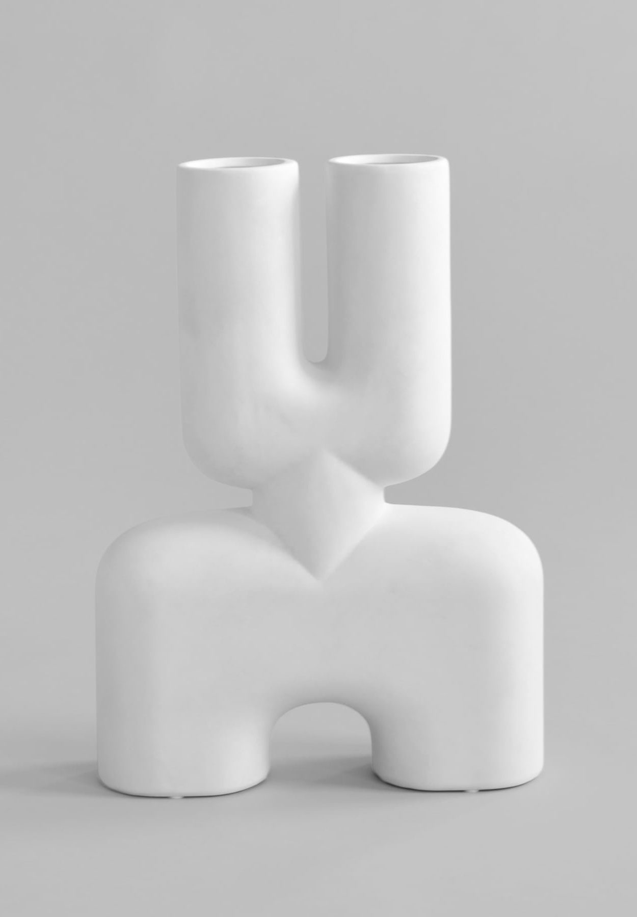 101 CPH Cobra Vase Double, Medio - Bone White