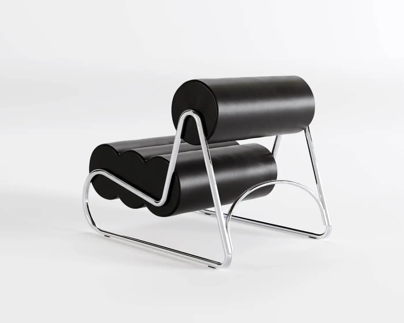 Fave Lounge Chair Spectrum Black Leather 31320 / Chrome | NORR11 - Image 2