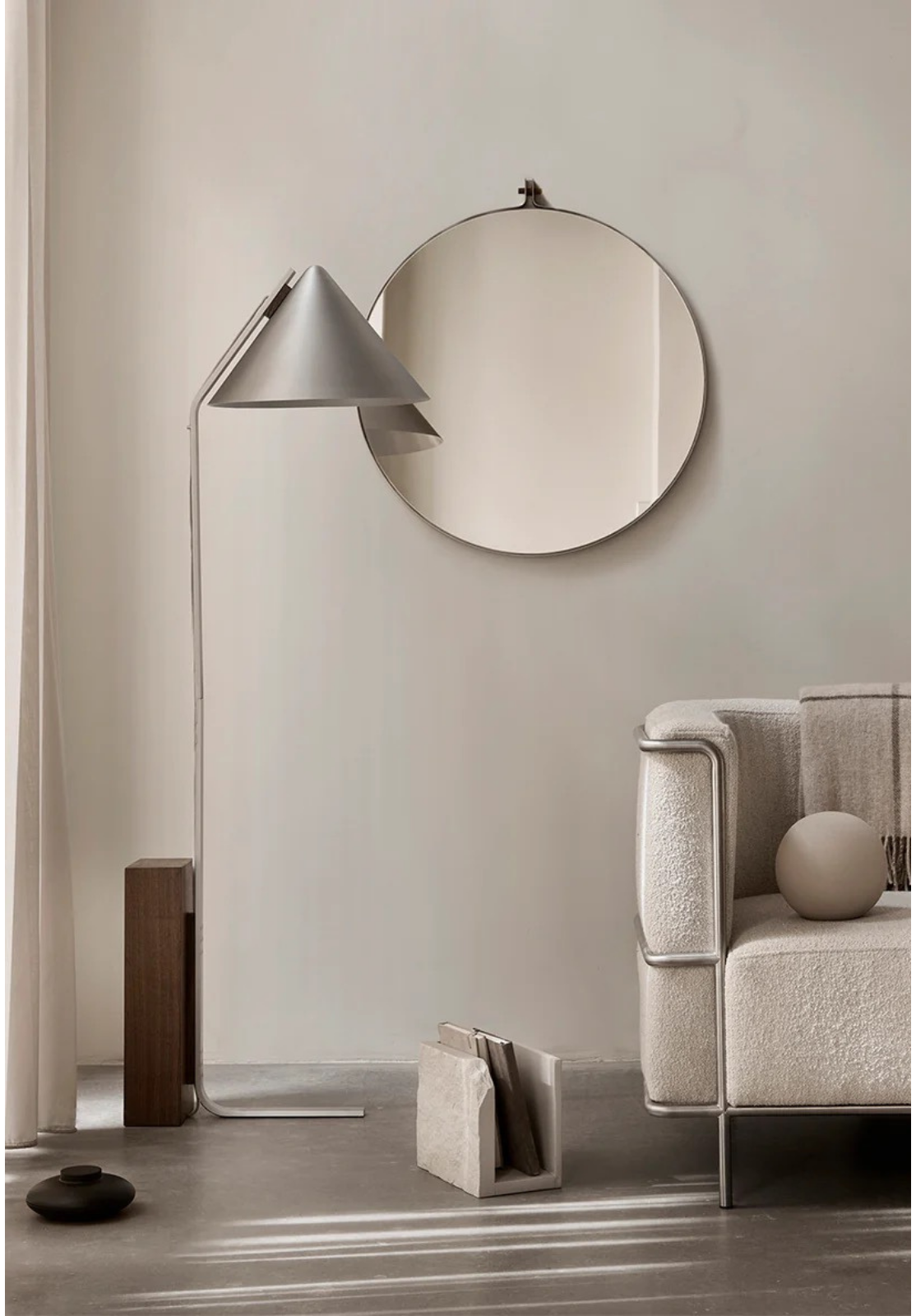 Dowel Mirror Round L | Kristina Dam Studio