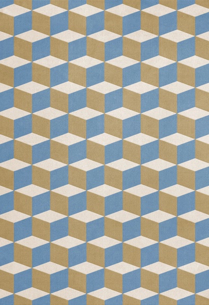 Illusion Wool Rug - Blue Sandstone | LAYERED