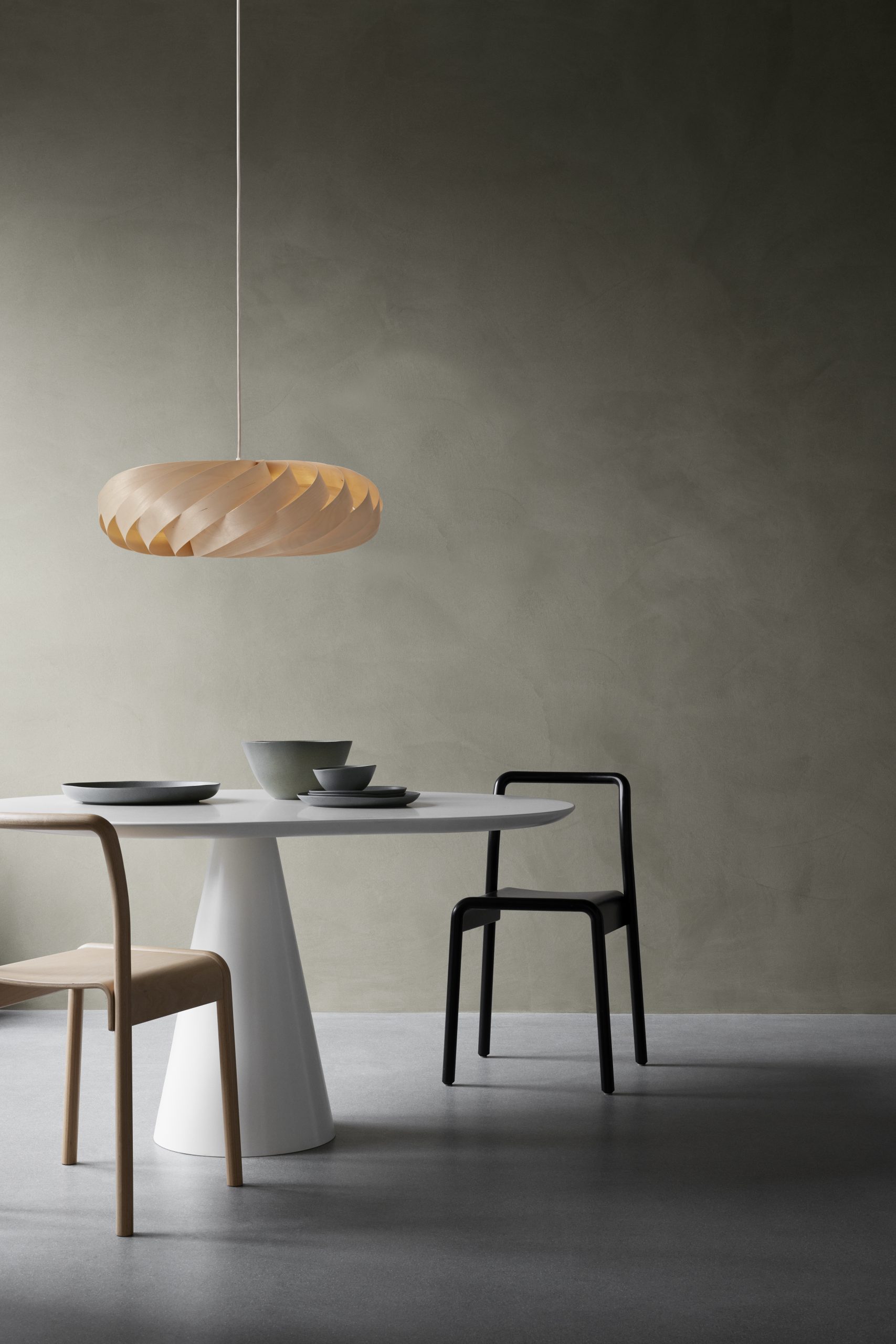 Tr5 Pendant Light Birch Natural White Cord