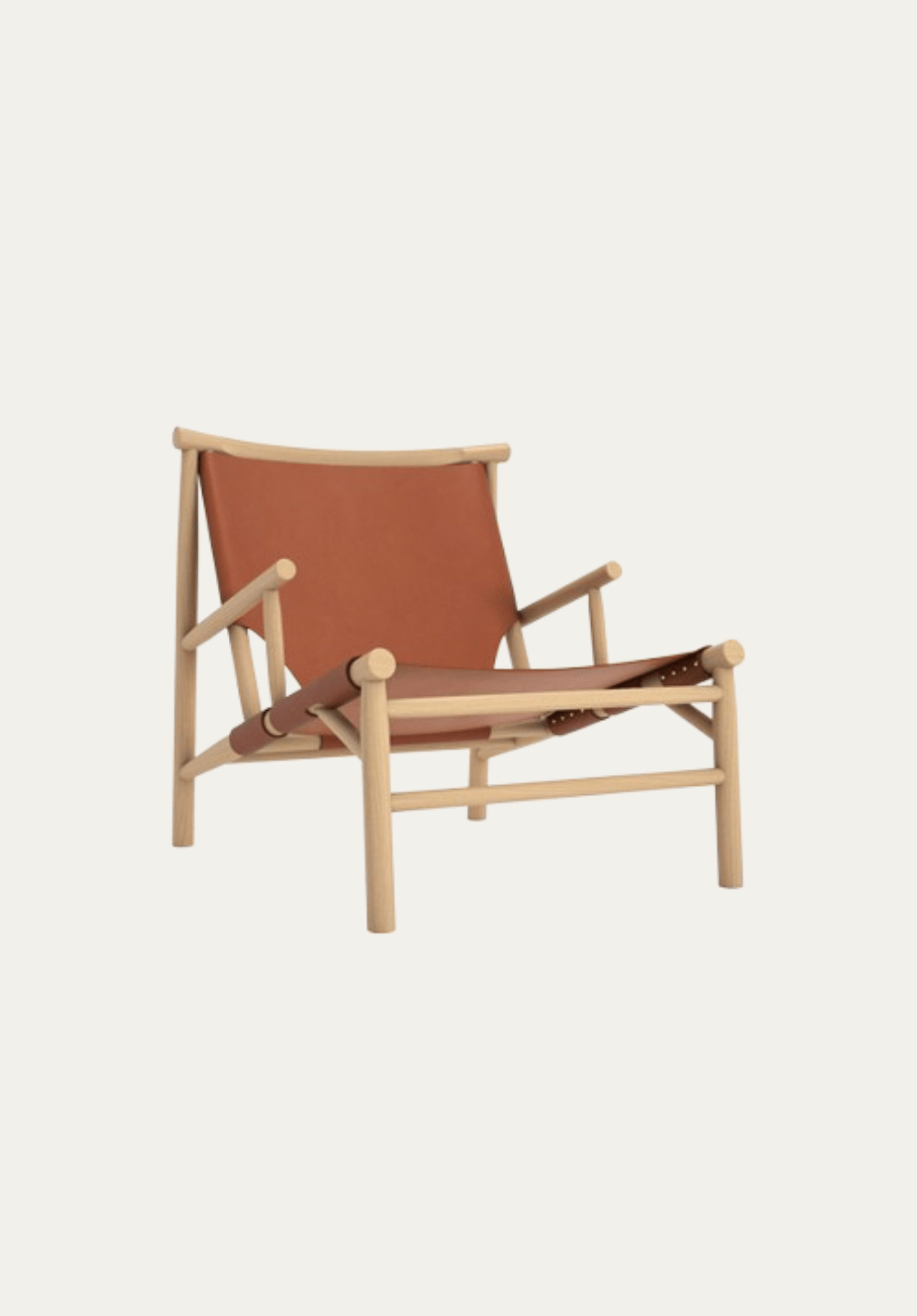 Samurai Lounge Chair Natural Oak / Brandy Leather | NORR11