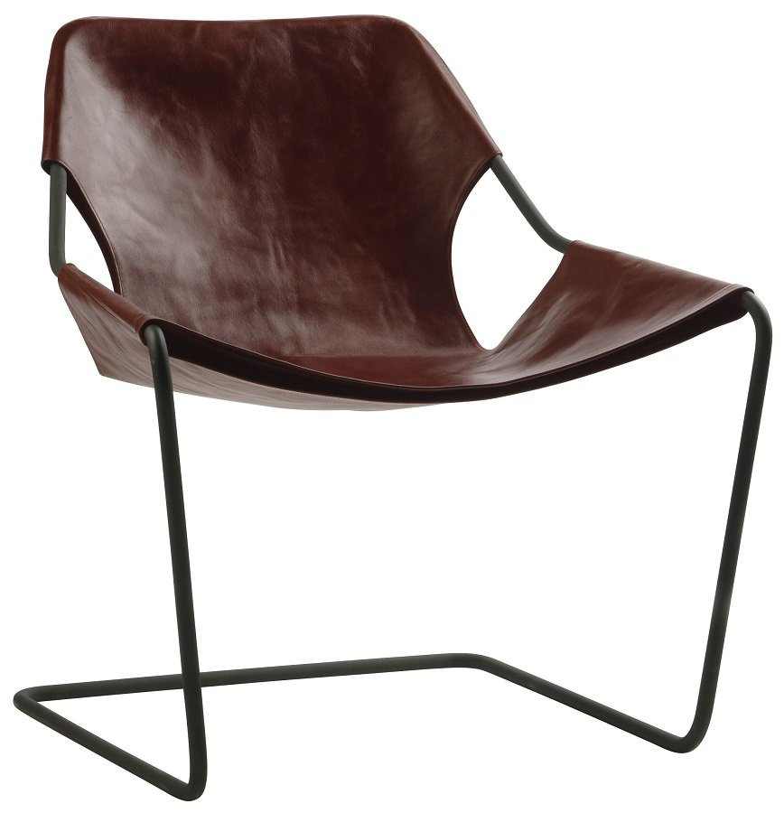 Paulistano Leather Armchair Cognac Leather Black Steel - Image 5