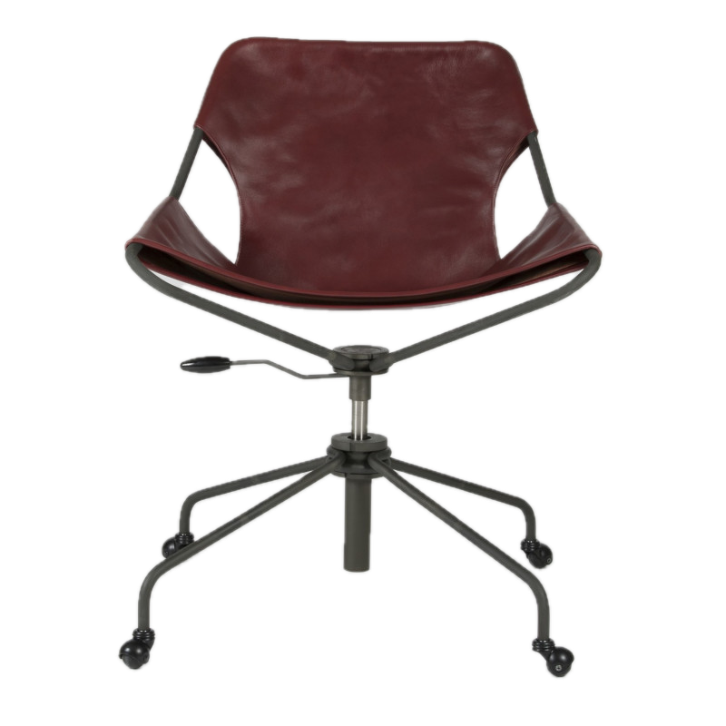 Paulistano Oc Office Chair Cognac Leather Phosphated Carbon Steel