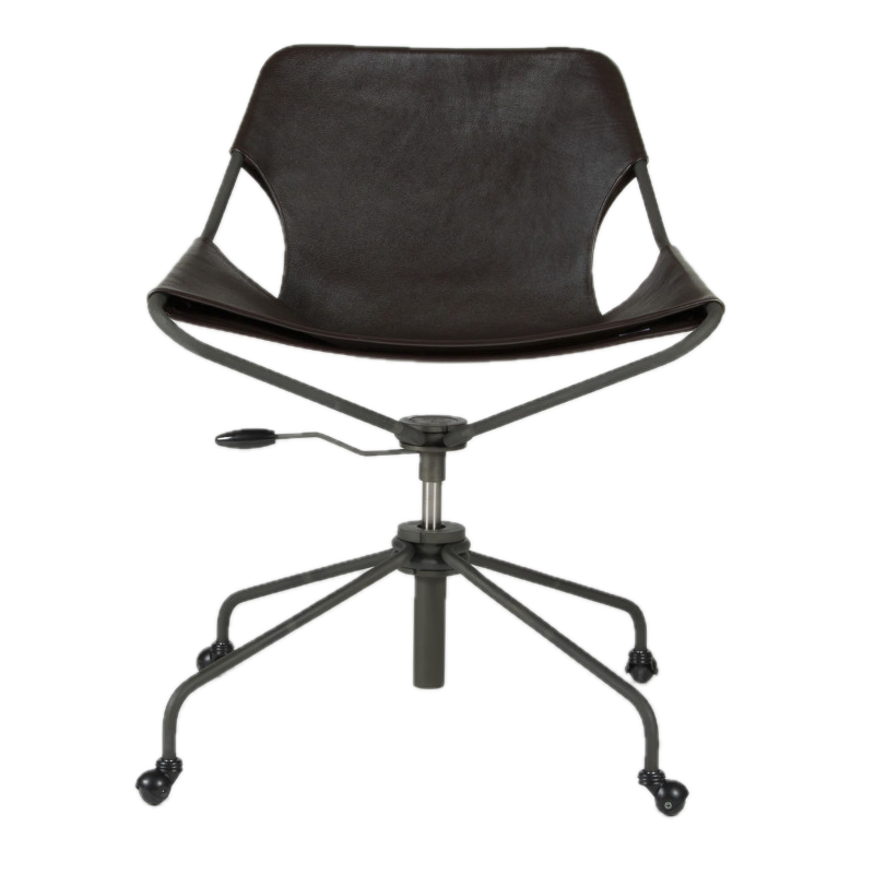 Paulistano Oc Office Chair Macassar Leather Phosphated Carbon Steel