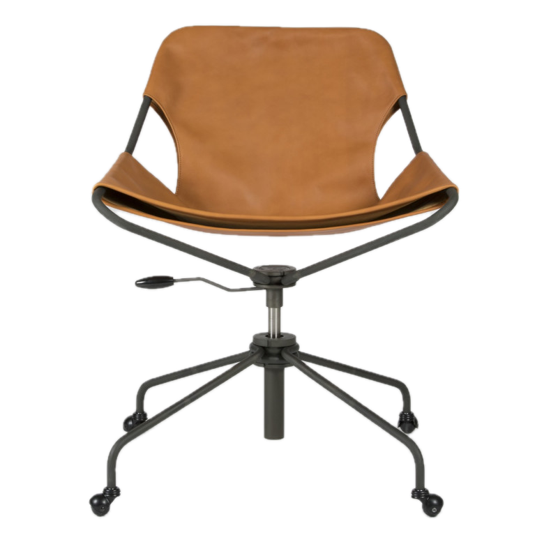 Paulistano Oc Office Chair Whisky Leather Phosphated Carbon Steel
