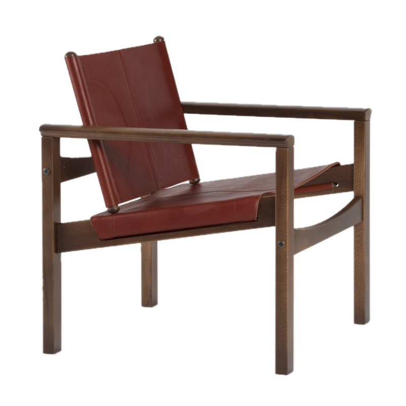 Peglev - Fauteuil Chair Cognac Leather Walnut