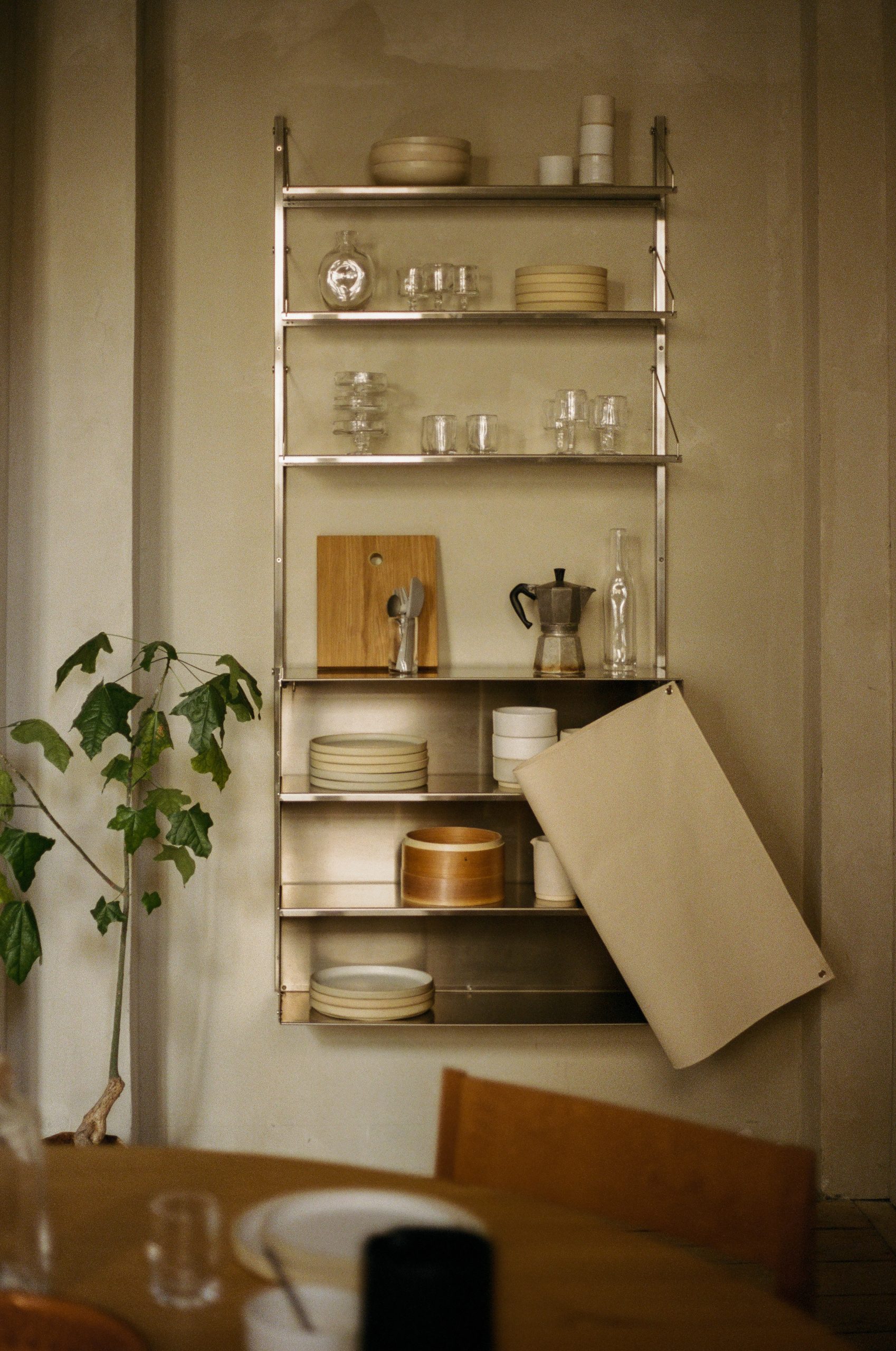 Shelf Library Canvas Cabinet Section, Stainless steel | FRAMA