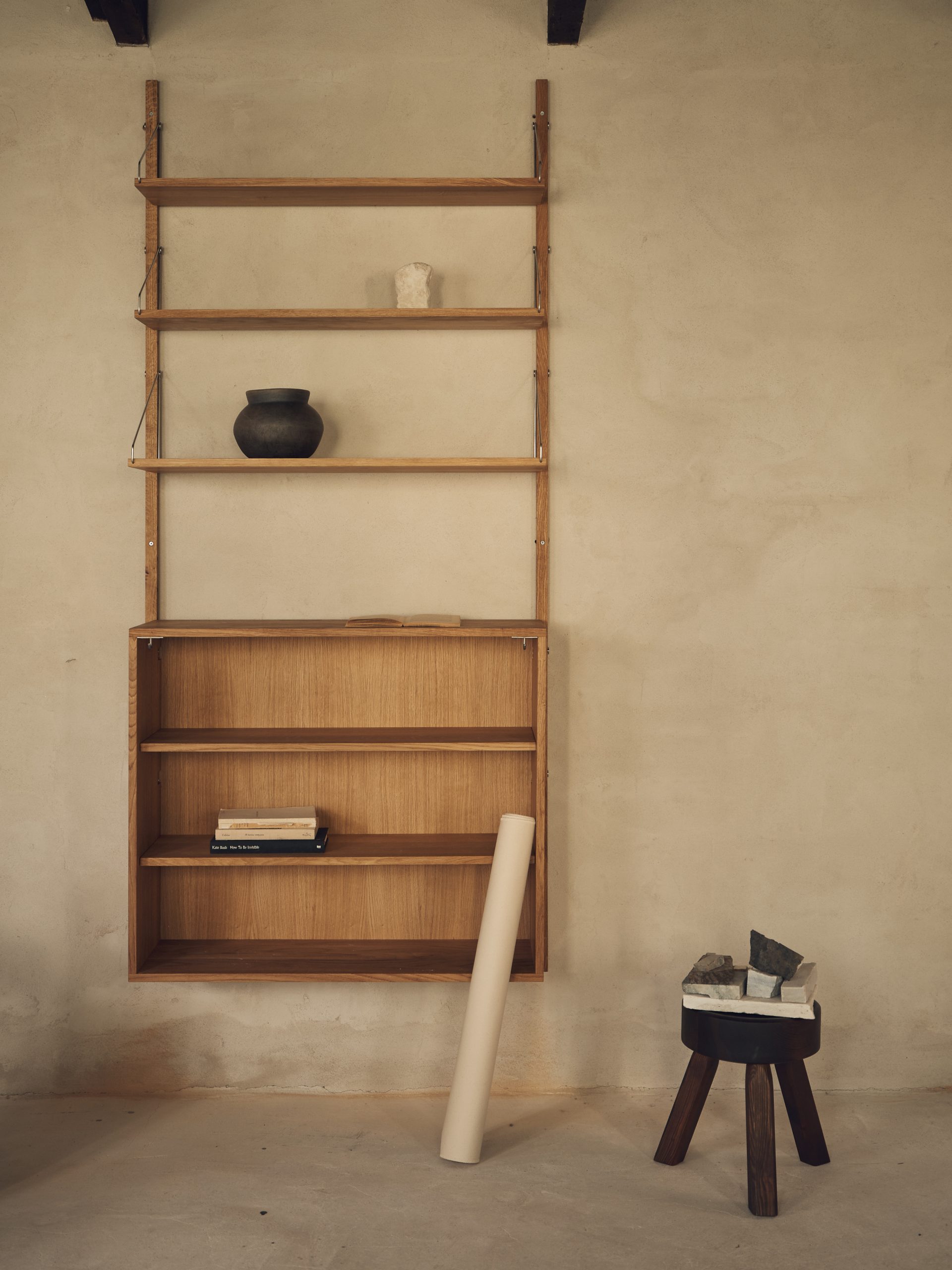 Shelf Library Canvas Cabinet Section, Natural Oak | FRAMA