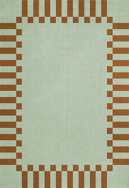 TEKLAN FRAME WOOL RUG - PISTACHIO CAMEL