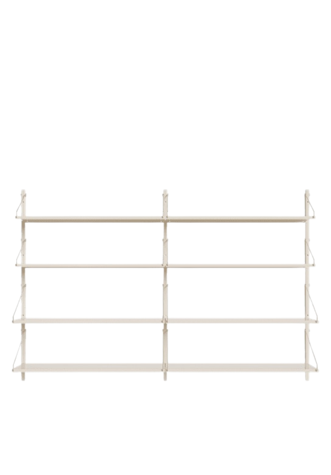 Shelf Library Double Section, Warm White Steel | FRAMA