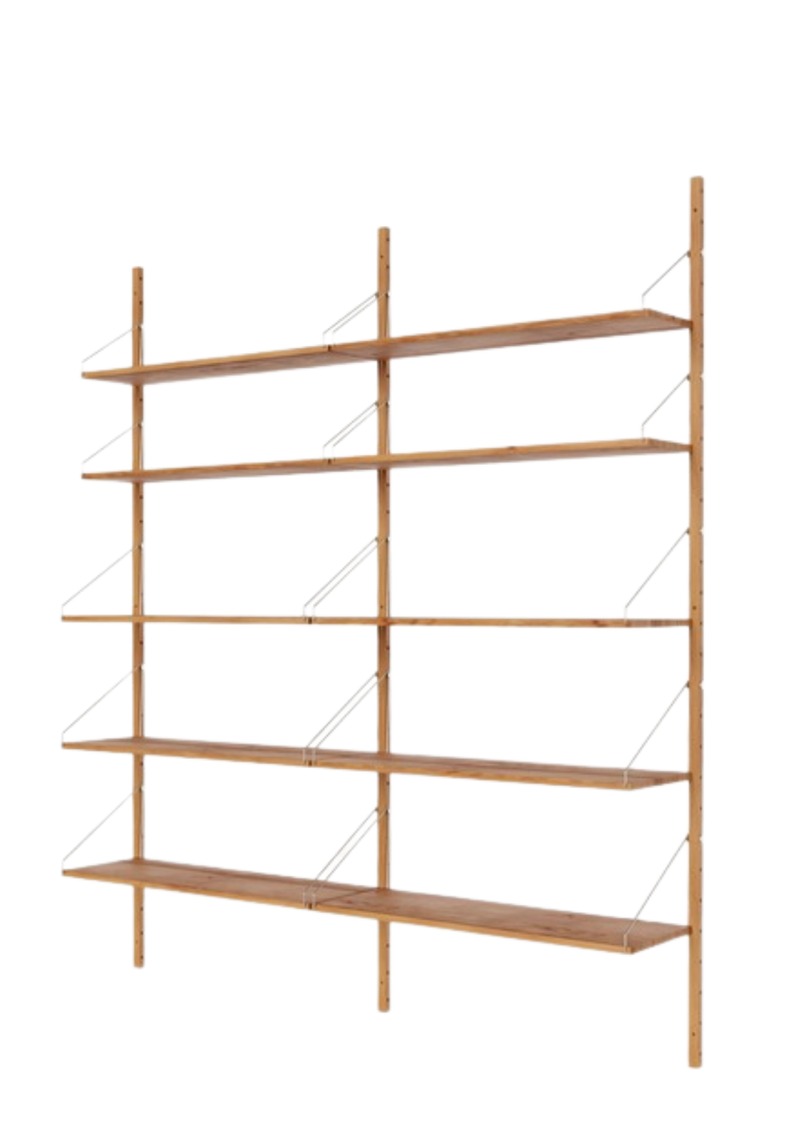 Shelf Library Double Section, Natural Oak, H185.2 | FRAMA