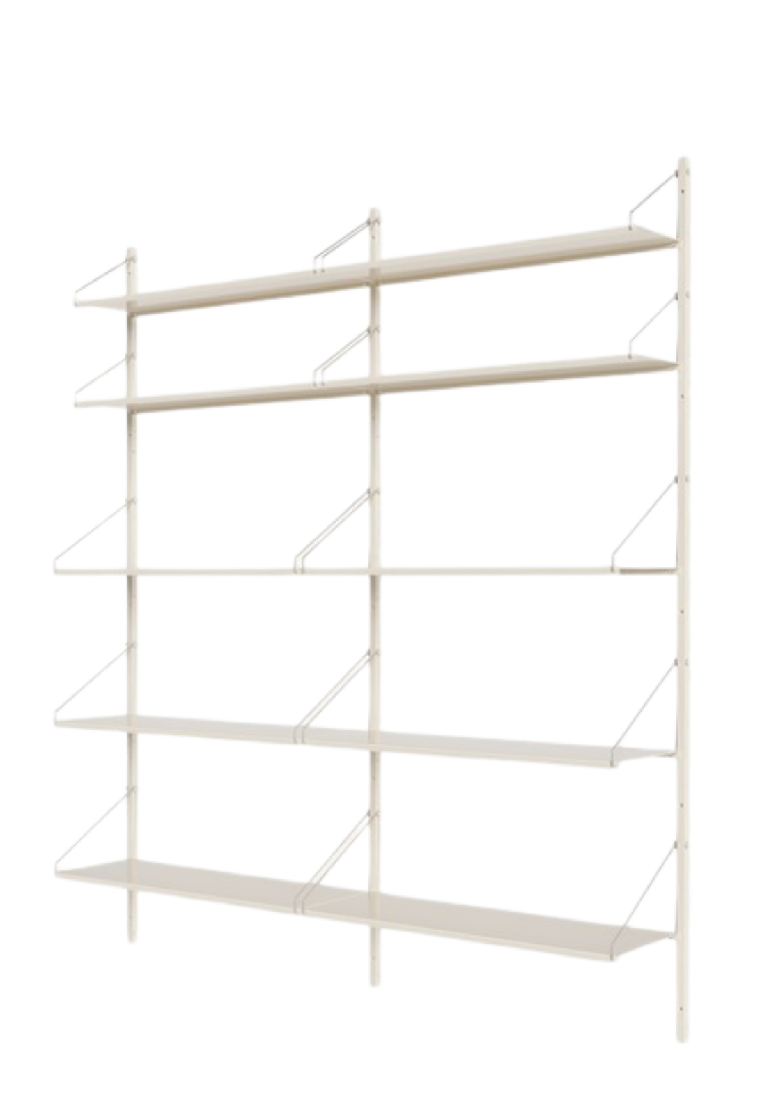 Shelf Library Double Section, Warm White Steel | FRAMA