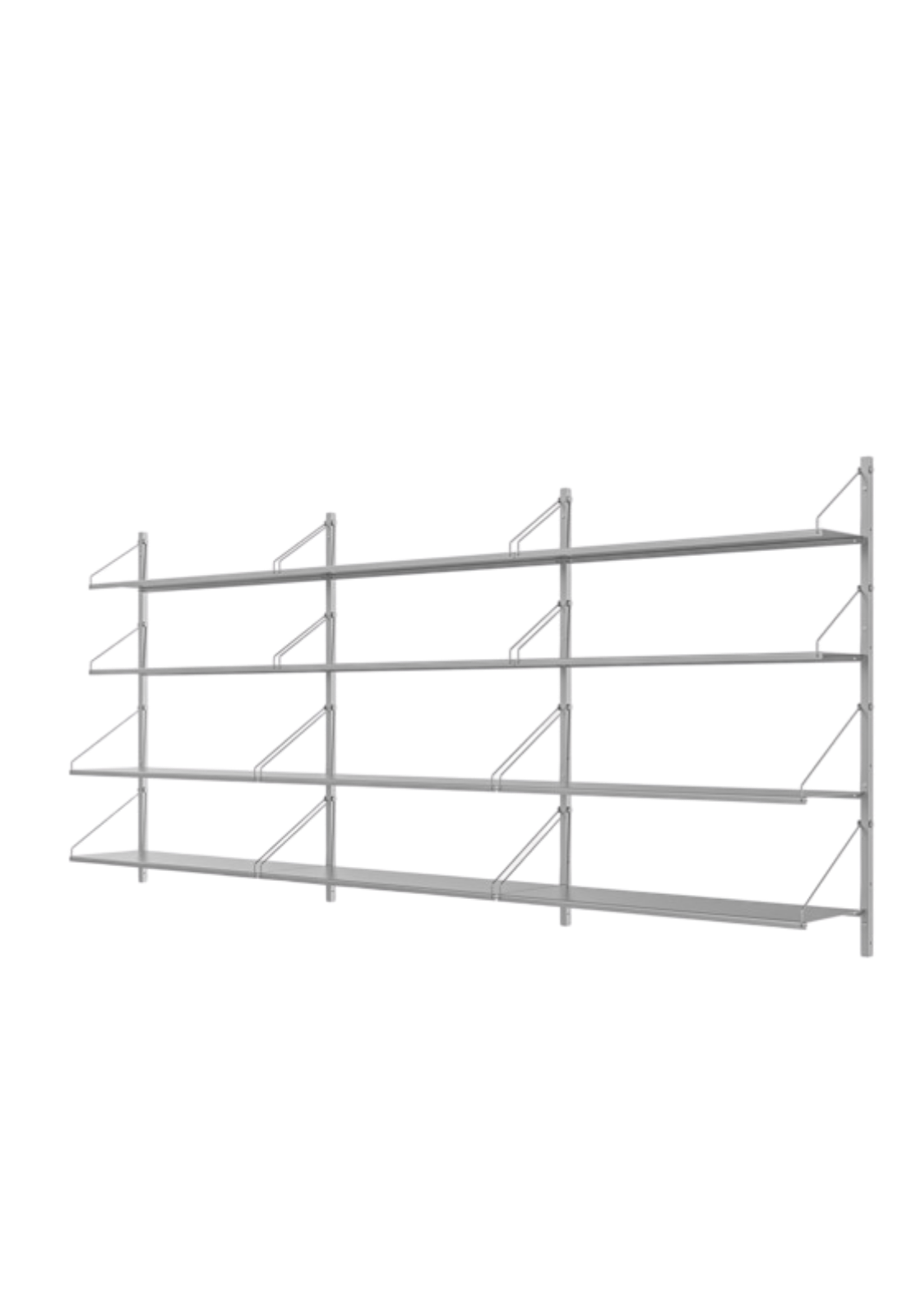 Shelf Library Triple Section, STAINLESS STEEL | FRAMA