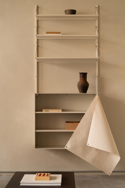 Shelf Library Canvas Cabinet Section, Warm white steel | FRAMA