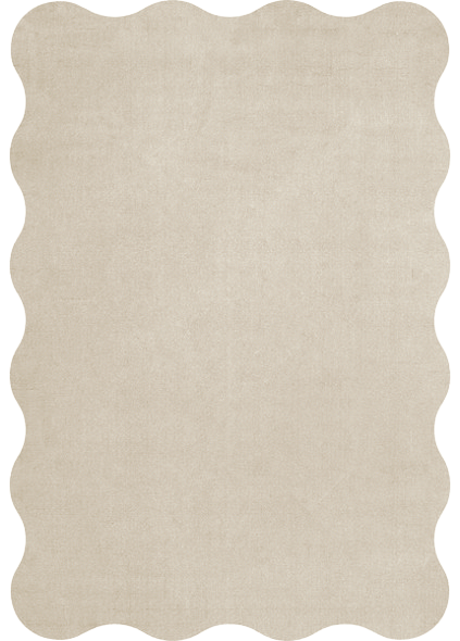 SCALLOP WOOL RUG - BONE WHITE