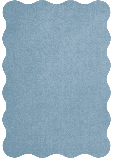 SCALLOP WOOL RUG - SOFT BLUE