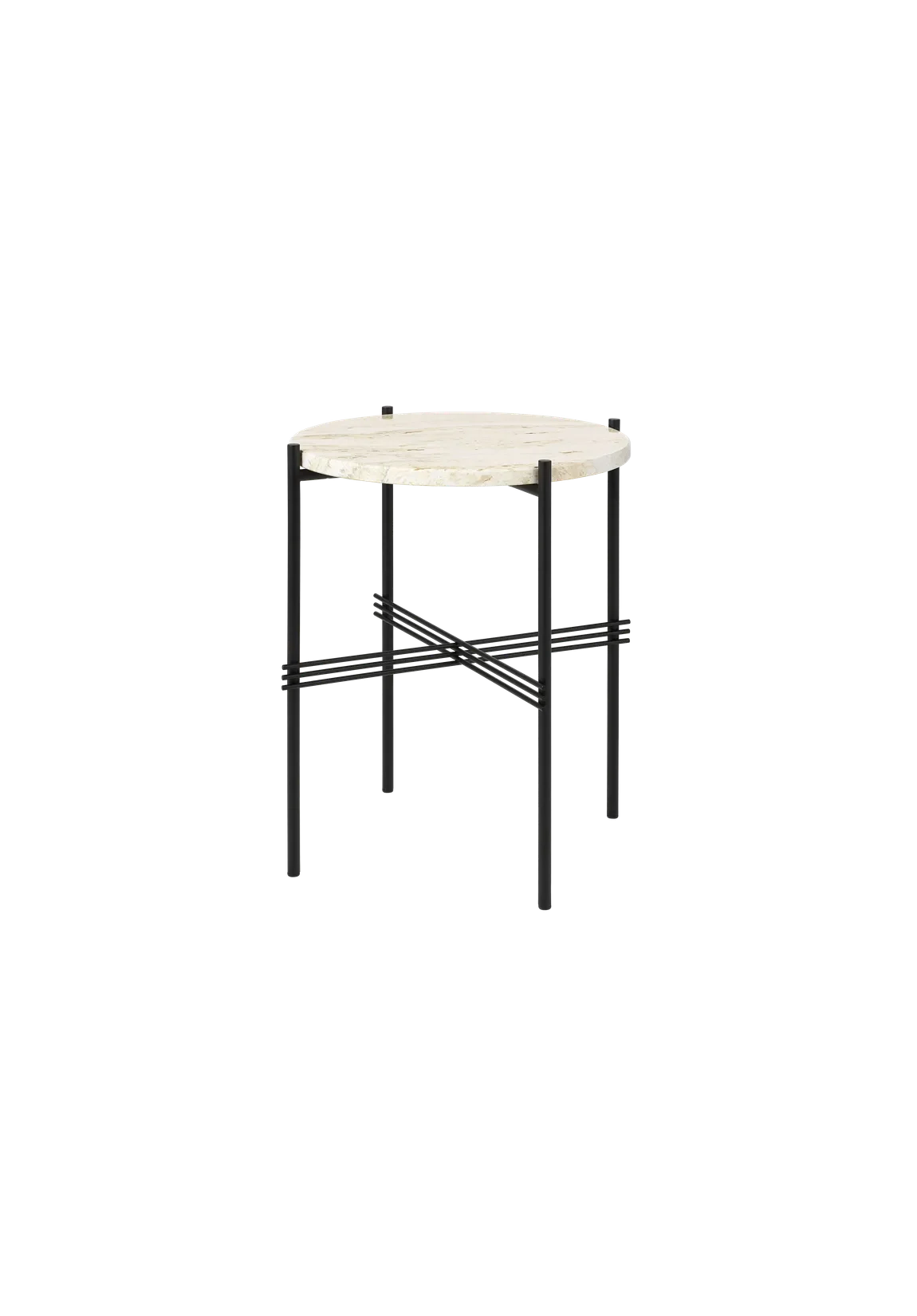 TS SIDE TABLE Neutral White Travertine| GUBI