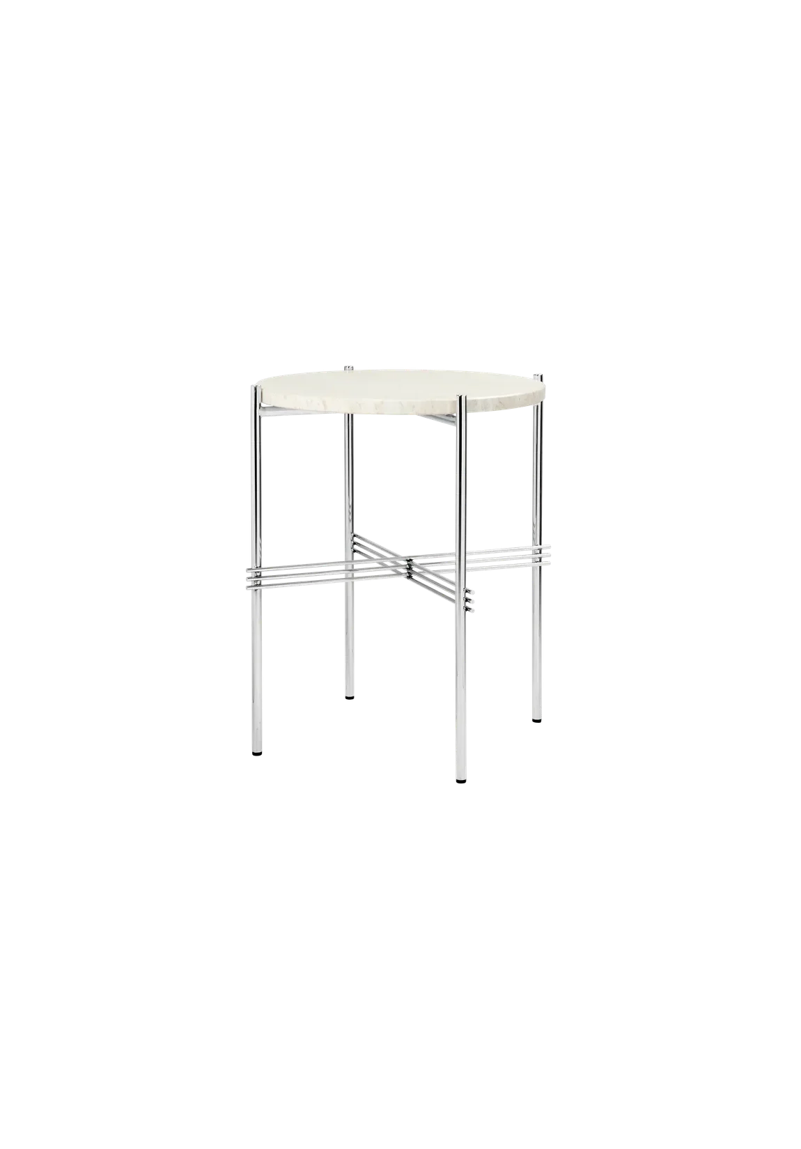 TS SIDE TABLE Neutral White Travertine| GUBI