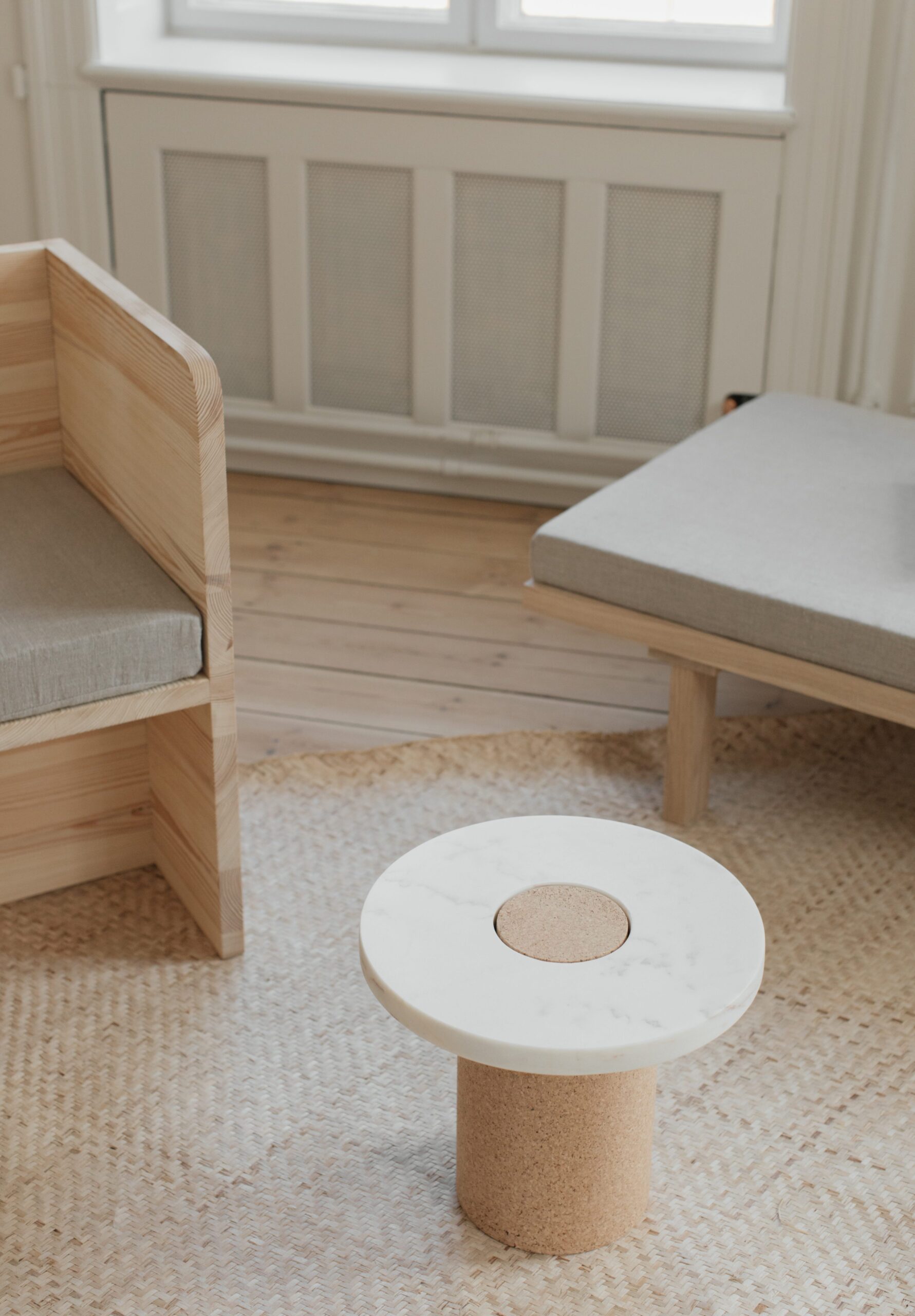 SINTRA TABLE | WHITE MARBLE / CORK | SMALL | FRAMA