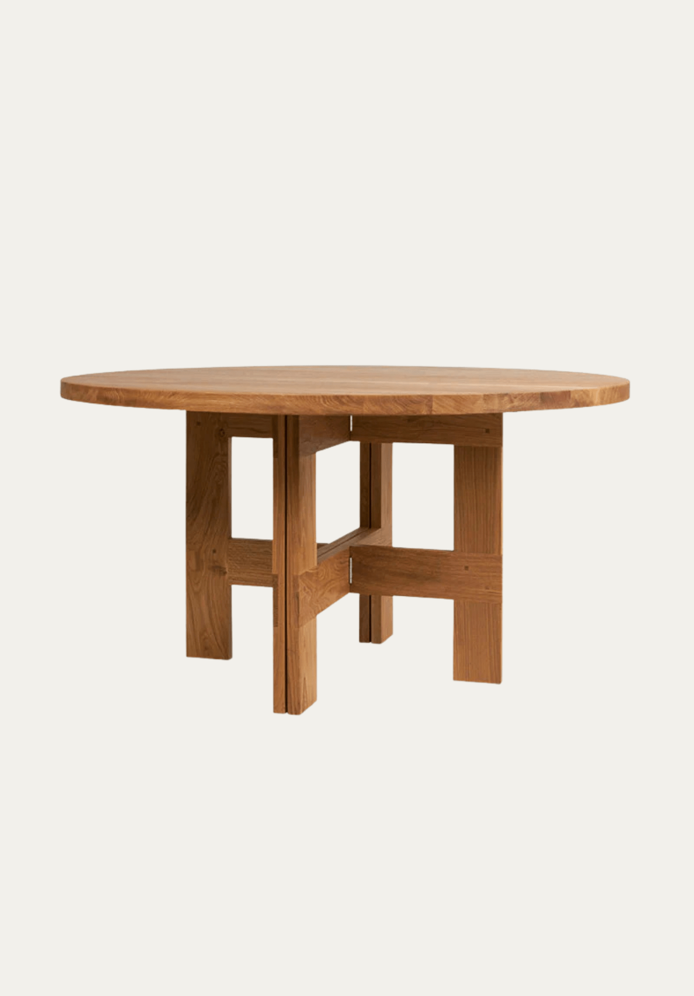Farmhouse Trestle Table | Natural Oak | Round | 140 Ø | FRAMA