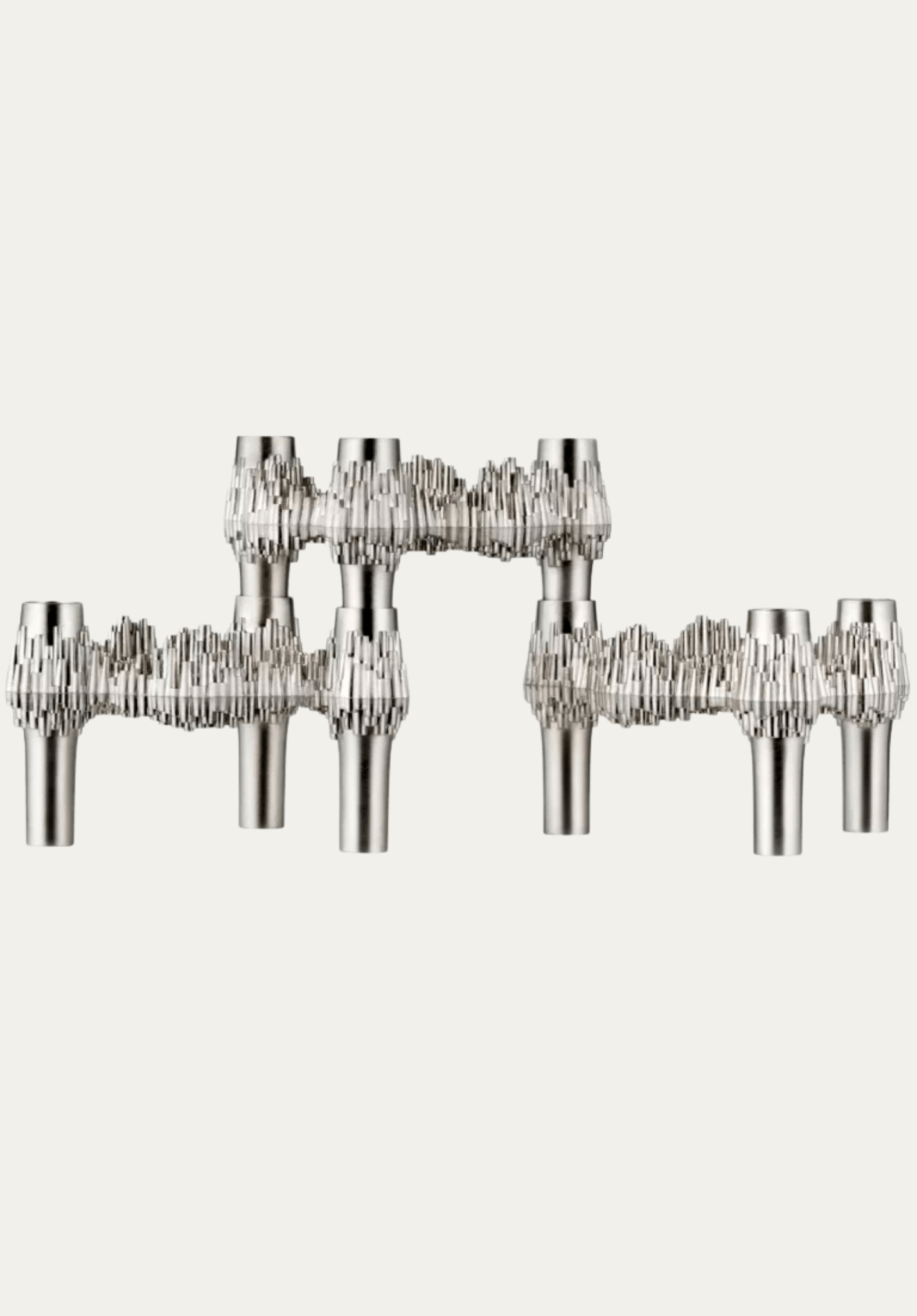 Quist candle holder (set with 3 pcs) - brushed chrome