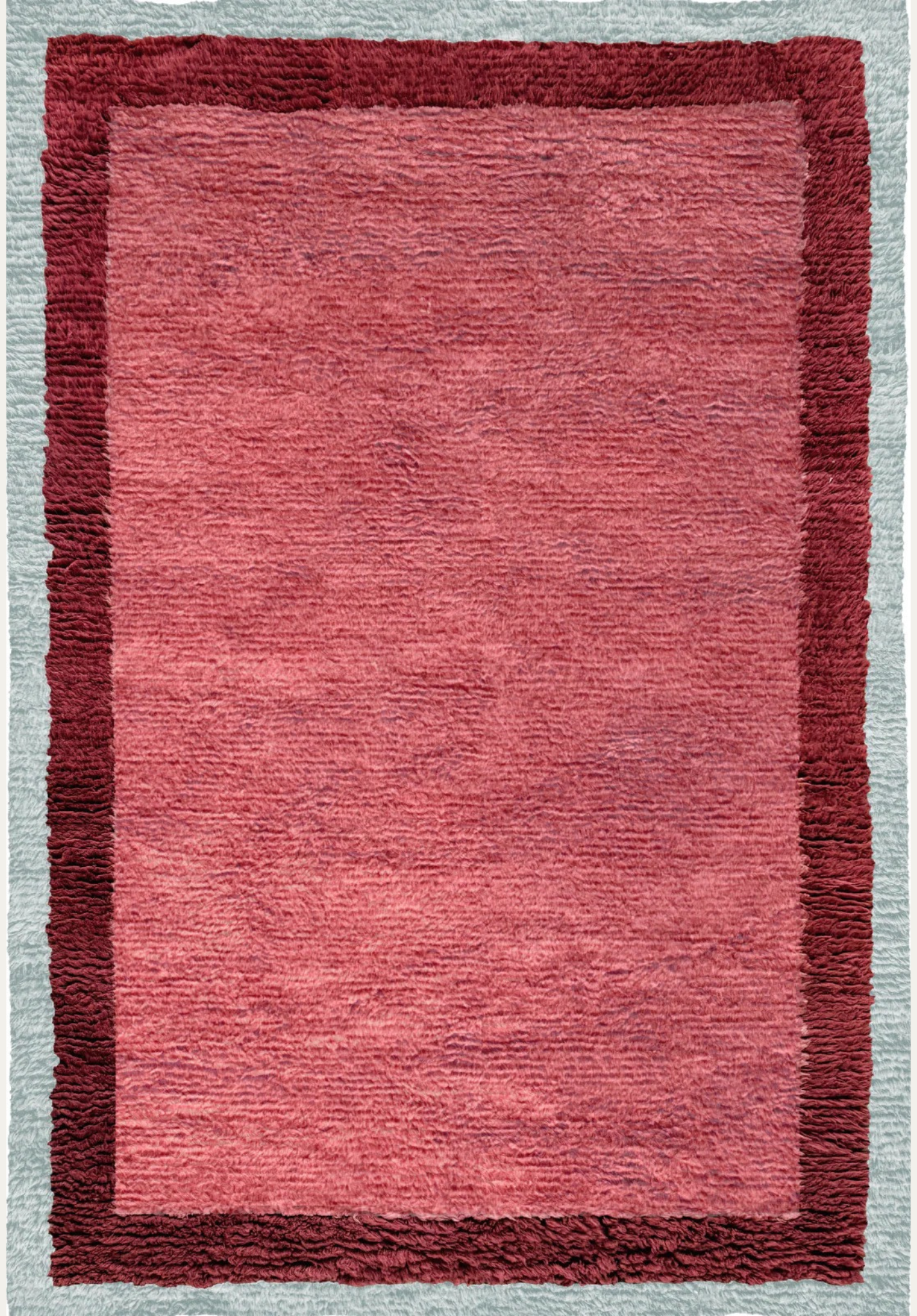 Shaggy Edge Wool Rug - Rose  | LAYERED