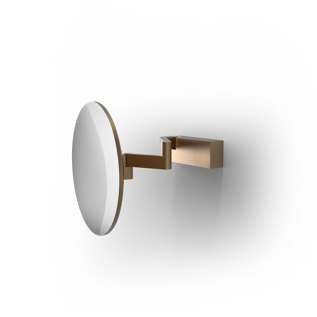 VISION R UNLIT 5X Cosmetic mirror, Copper Matt PVD, Decor Walther