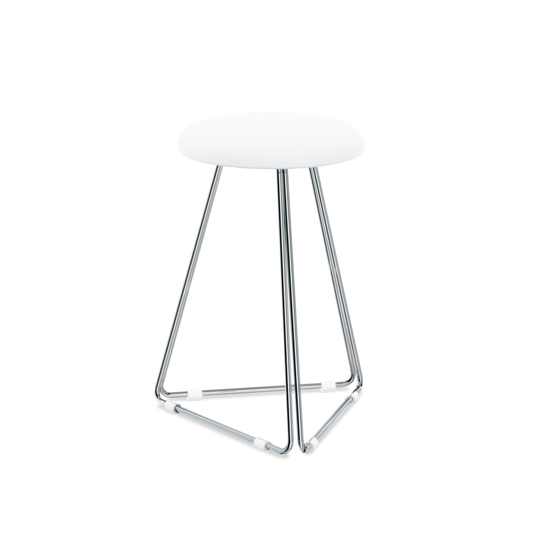 DW 71 Stool, Chrome / White, Decor Walther