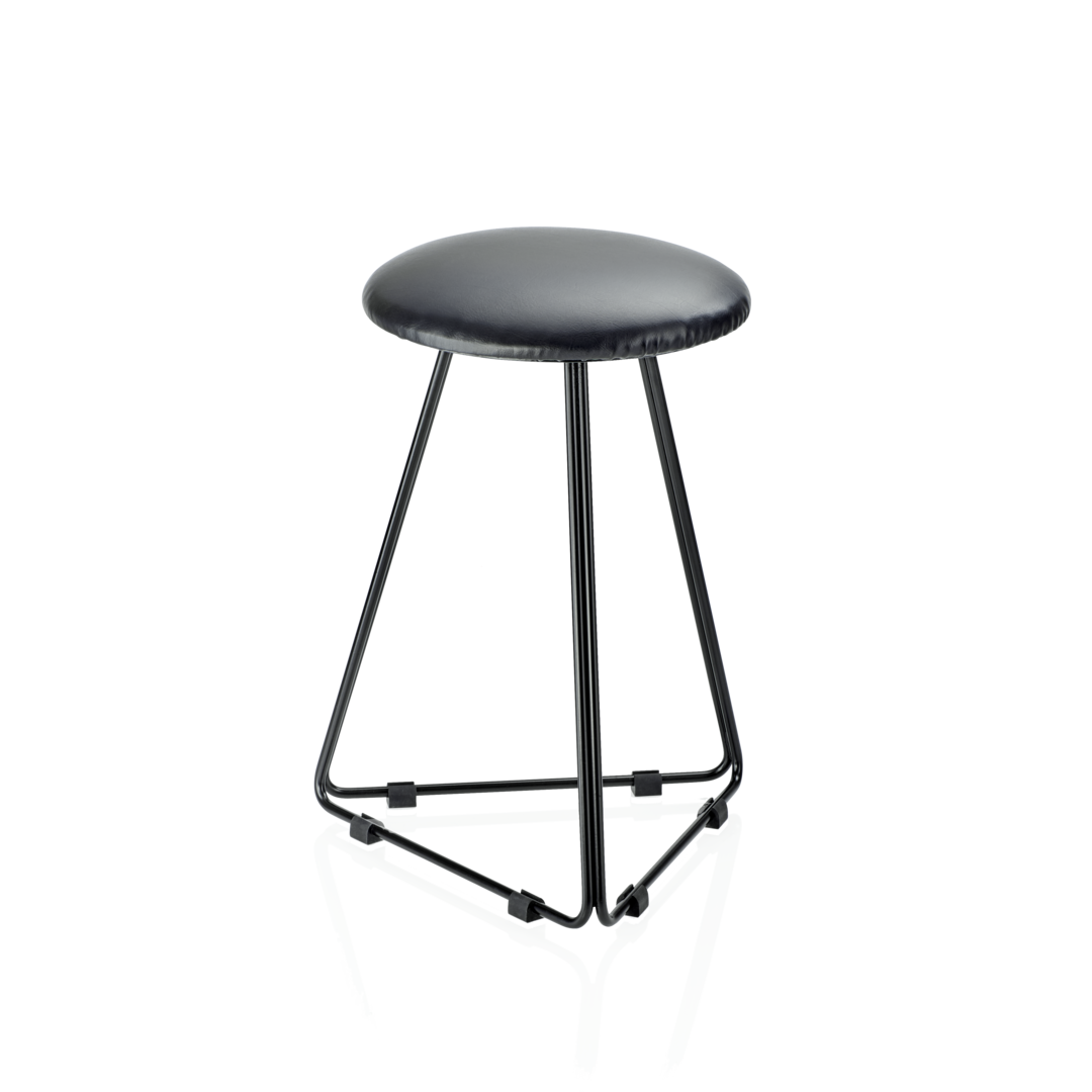 DW 71 Stool, Black matt / Black, Decor Walther
