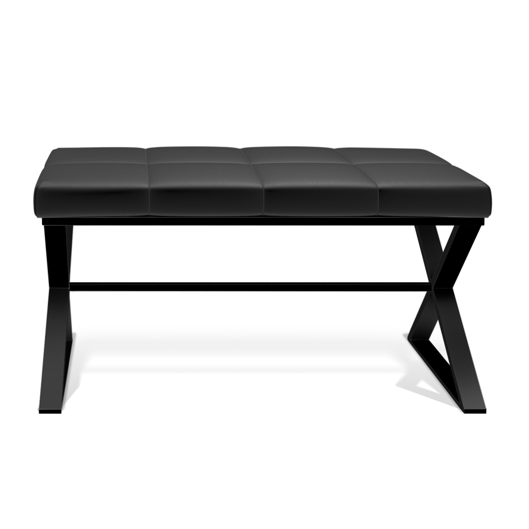 BENCH, Black matt Powder coated / cushion black, Decor Walther