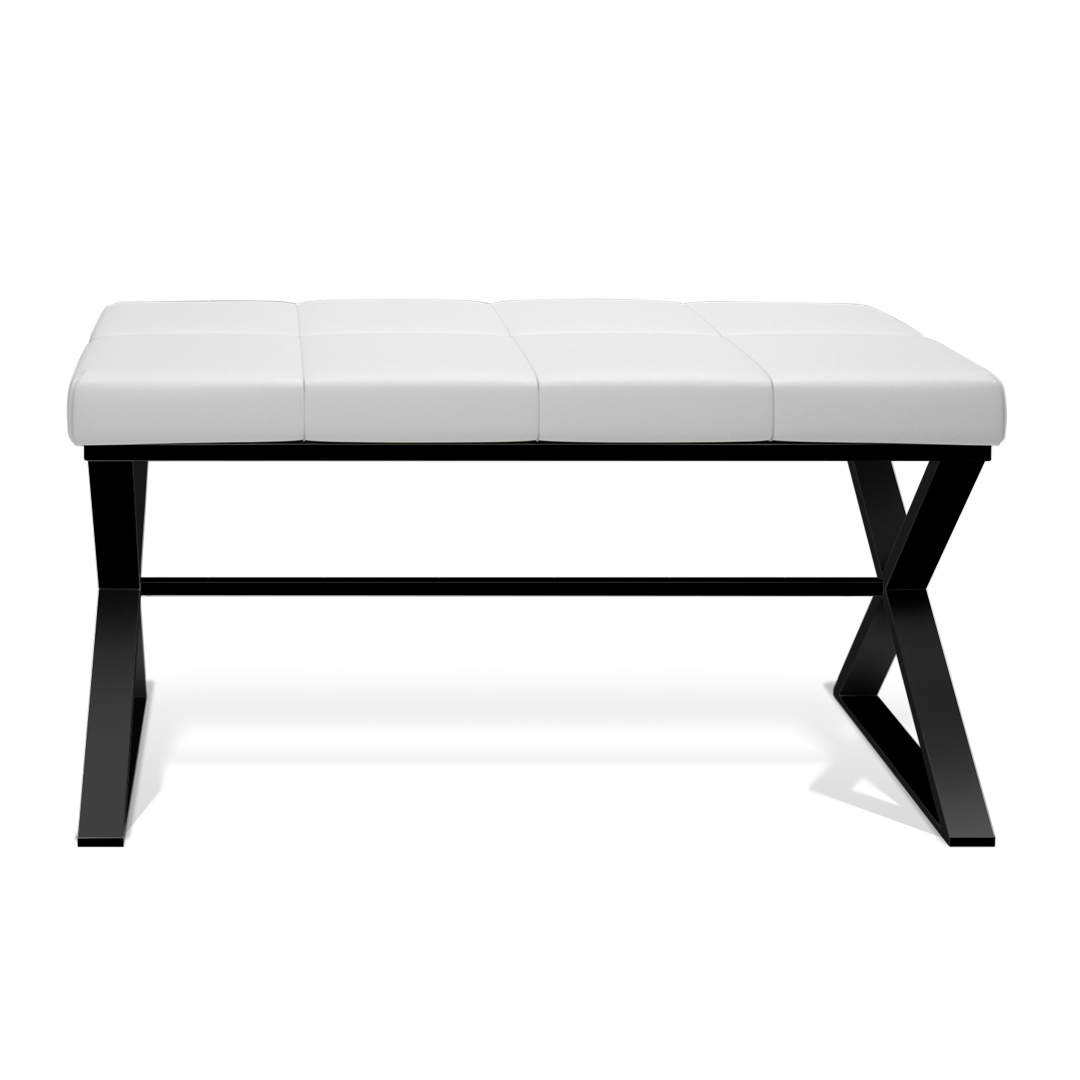BENCH, Black matt Powder coated / cushion white, Decor Walther