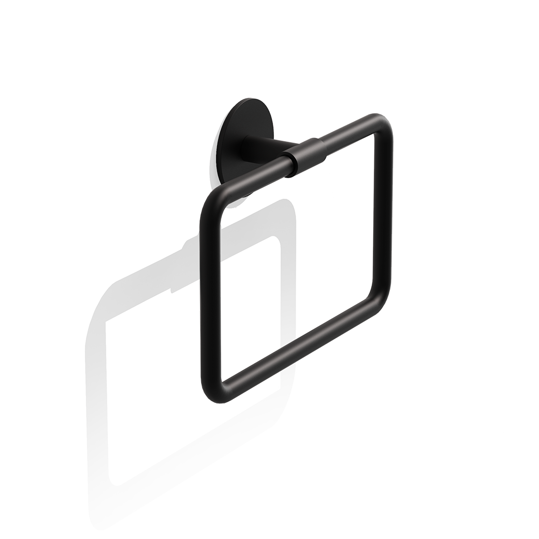 BA SK HTR BASIC Towel ring, Black matt, Decor Walther