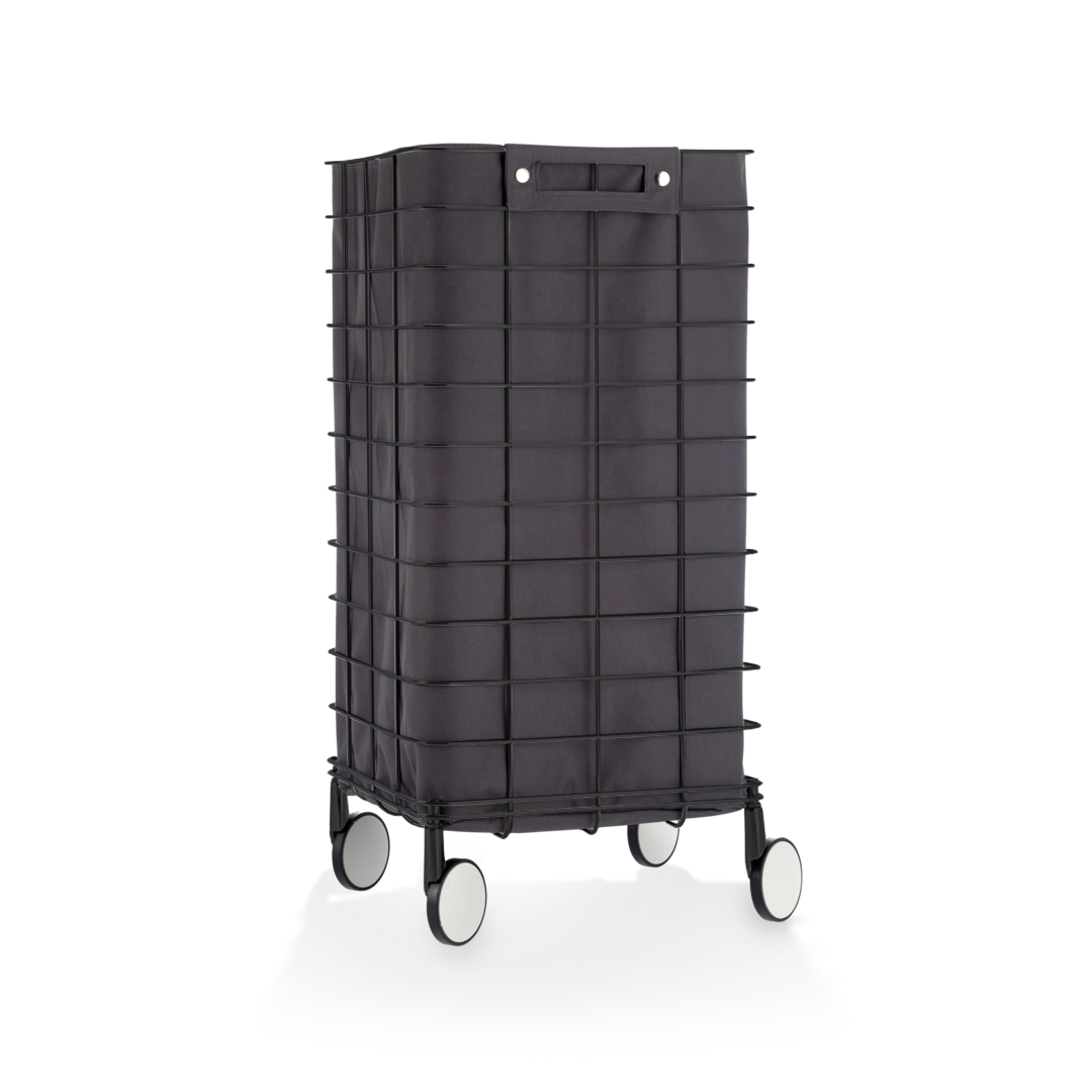 WR 1 Laundry trolley, Black matt / Black, Decor Walther