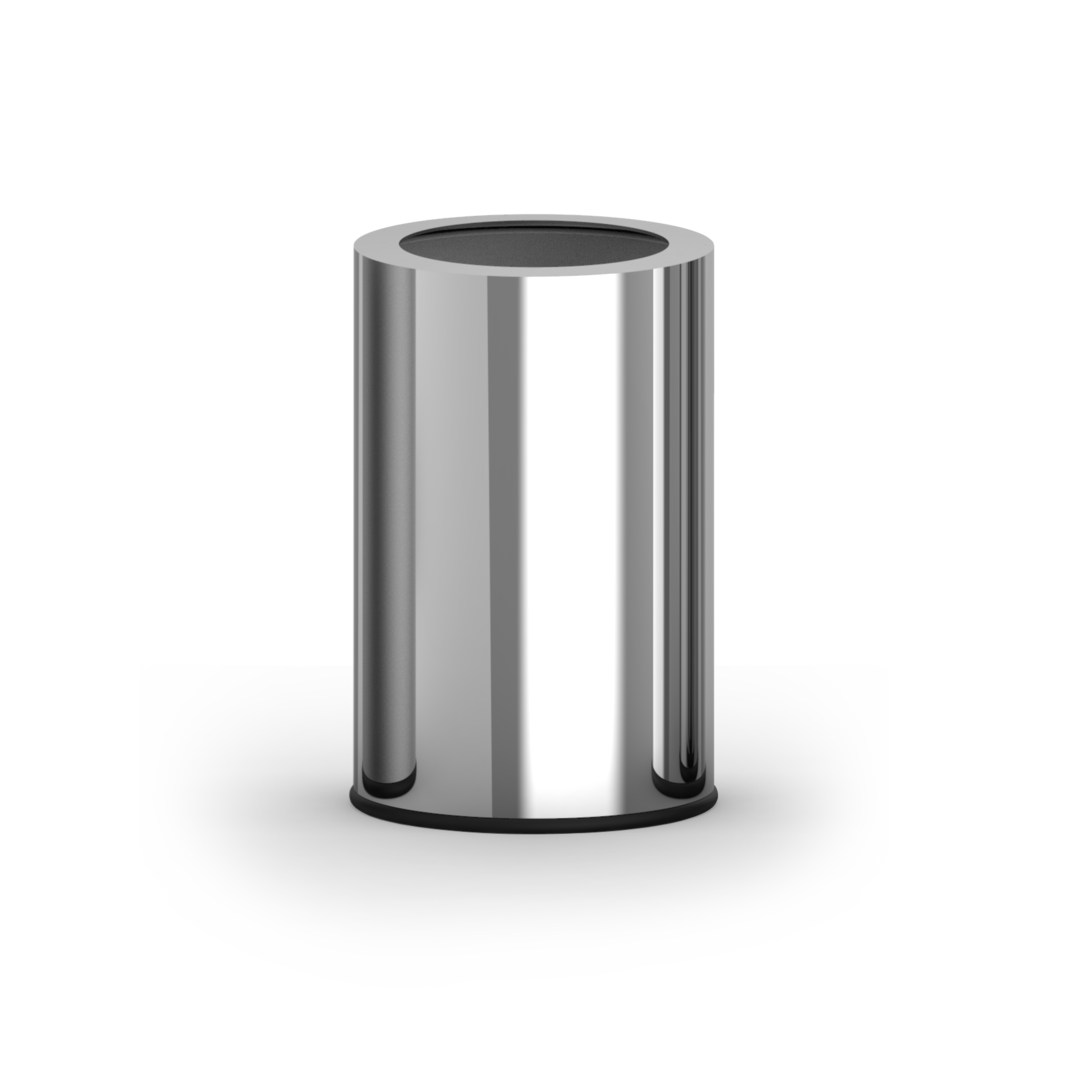 ROOMS Waste bin, Chrome, Decor Walther