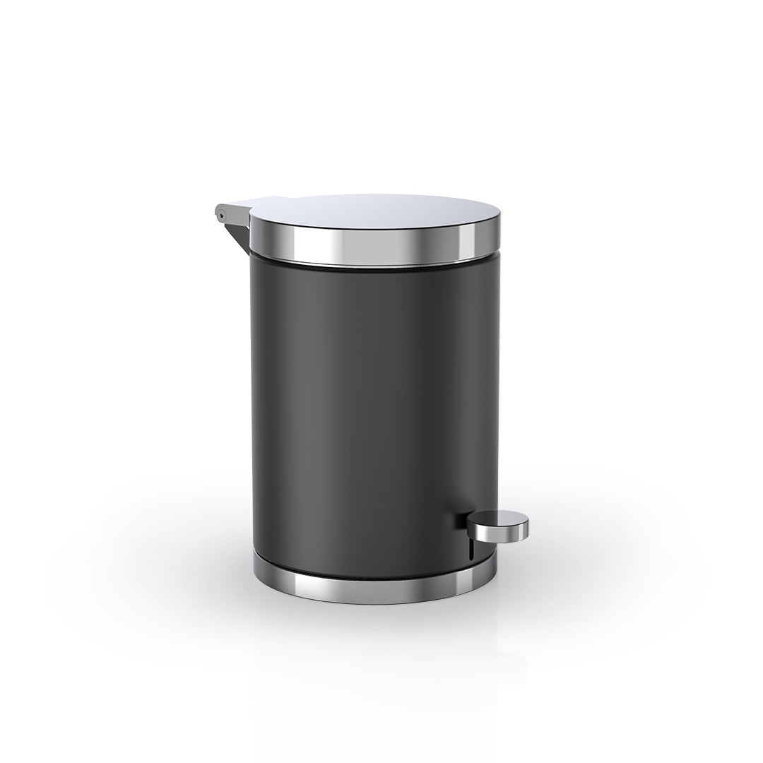 TE 40 Pedal bin, Black matt / Chrome , Decor Walther