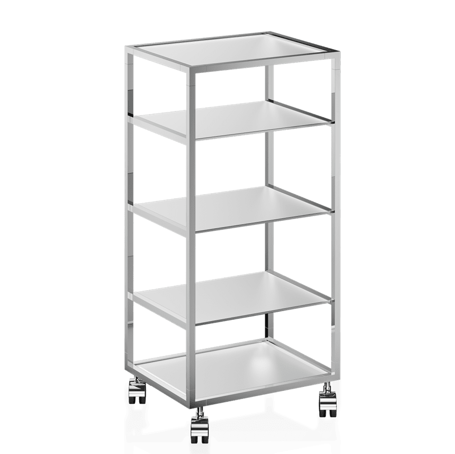 RW 2 Glass trolley, chrome / glass matt, Decor Walther