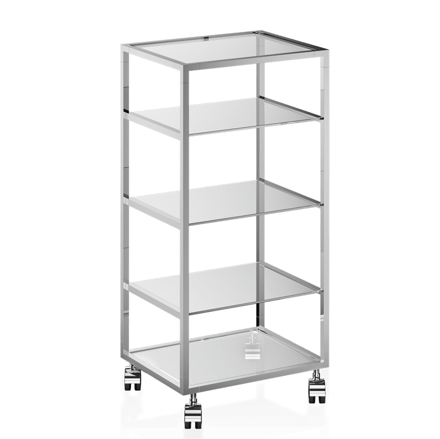 RW 2 Glass trolley, chrome / glass clear, Decor Walther