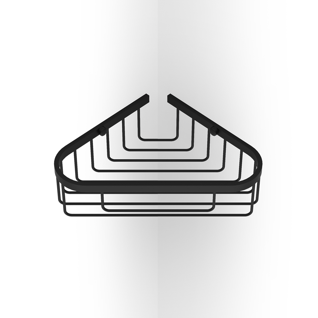 DW 228 Shower basket for corners, Black matt, Decor Walther