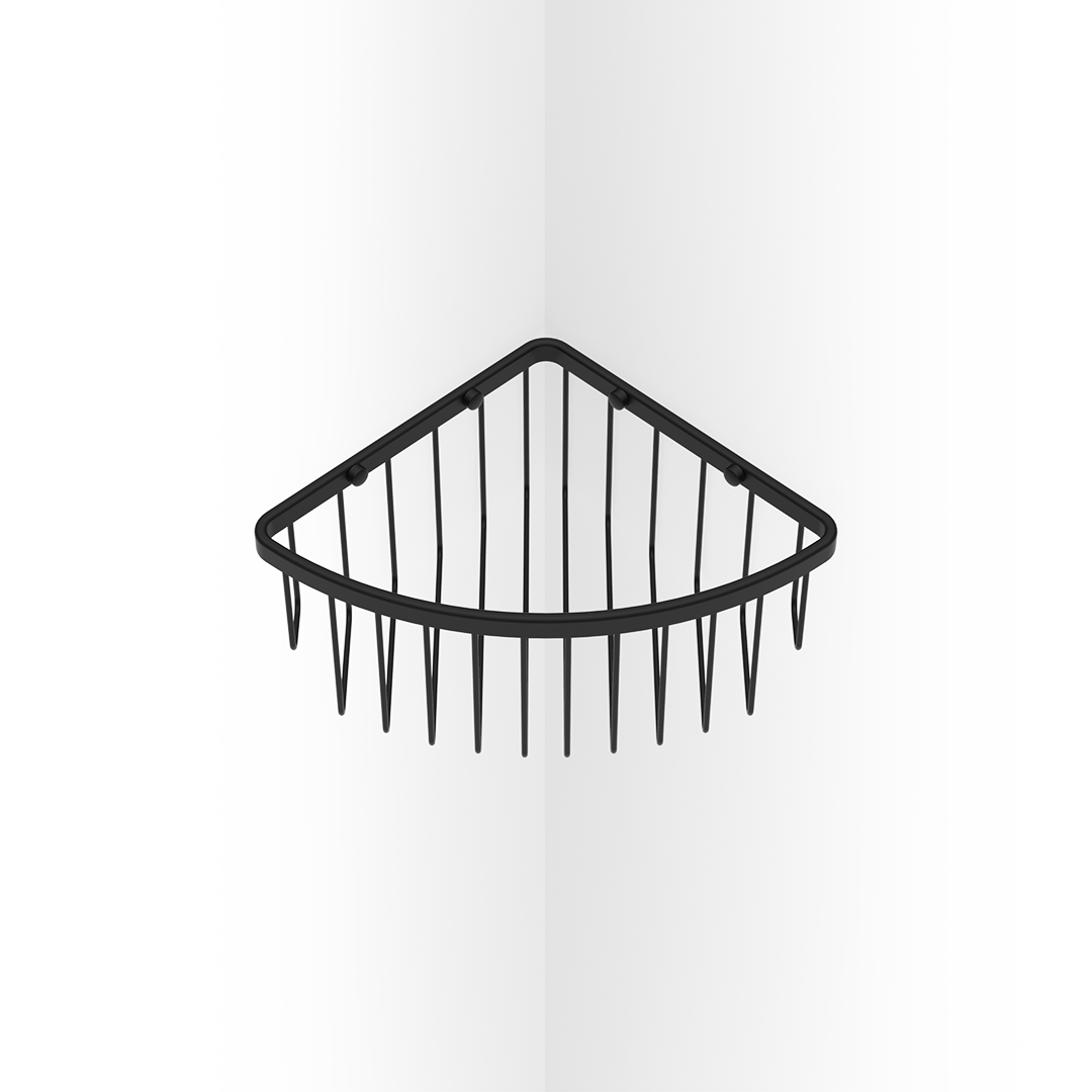 DW 229 Shower basket for corners, Black matt, Decor Walther