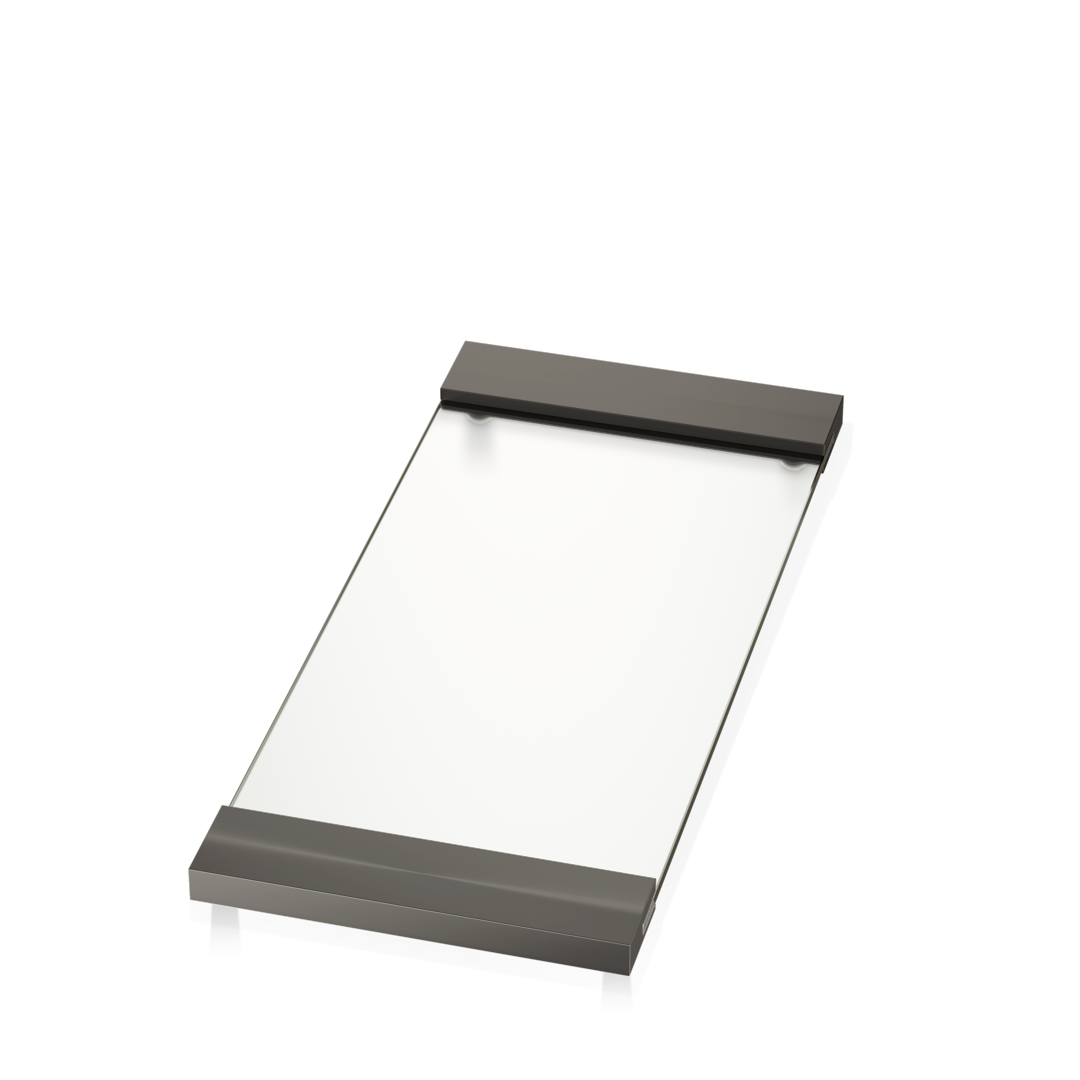 TAB 37 Tray large, Dark Metal Matt / clear glass, Decor Walther