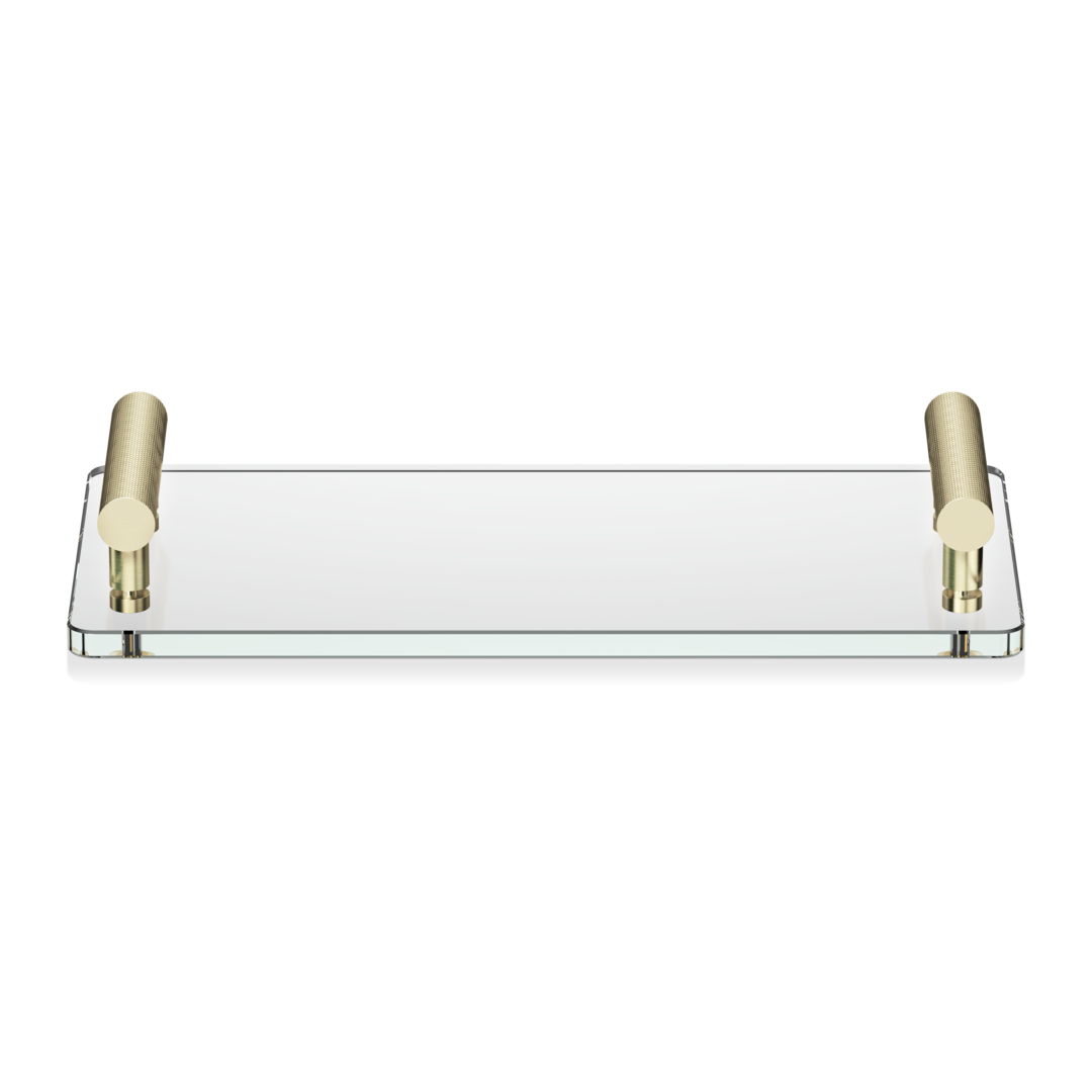 CLUB TAB Tray, Gold matt / Glass clear, Decor Walther