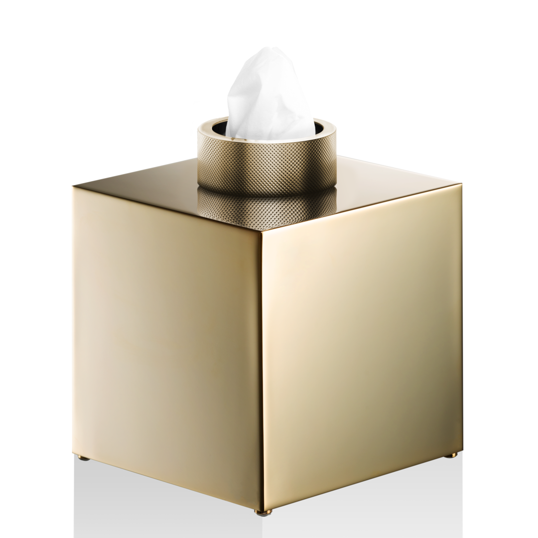 CLUB KB Tissue box, Gold / Gold, Decor Walther