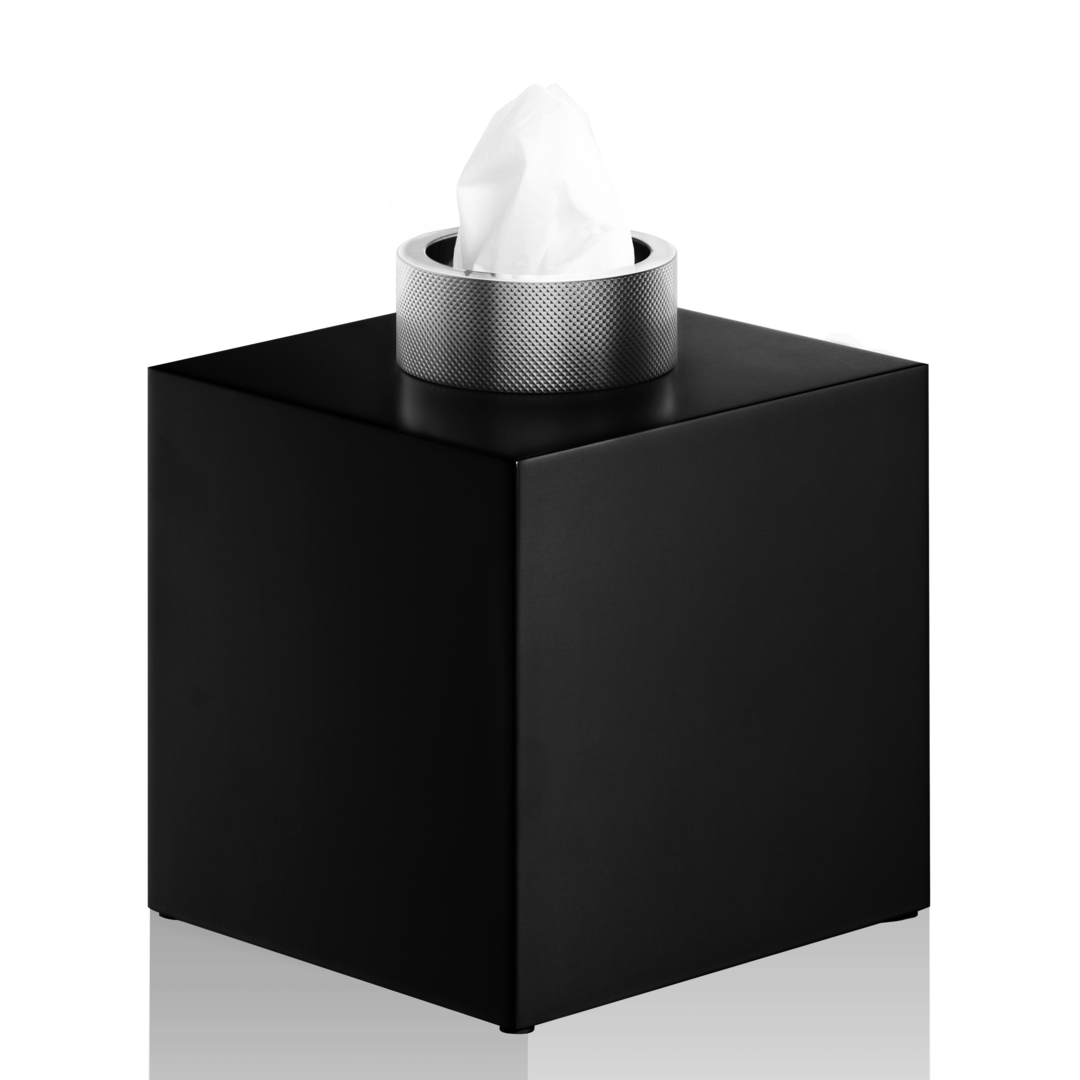 CLUB KB Tissue box, Black matt / Chrome, Decor Walther