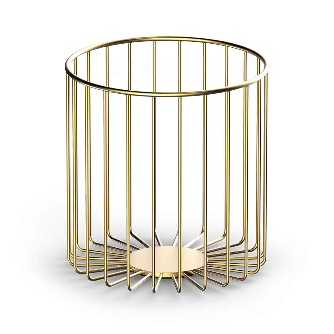 DW 220 Towel basket, Gold matt, Decor Walther